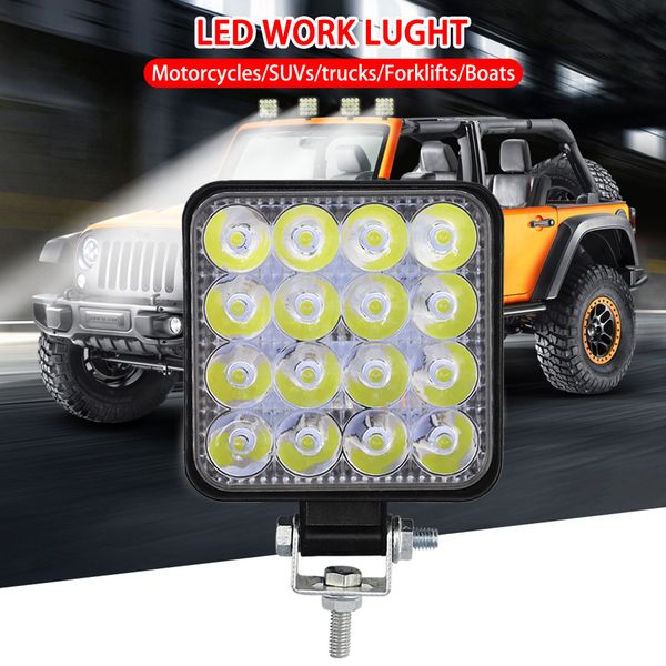 

12v 24v led car work light 16led spotlight flood work light 48w 3520lm off-road led bar for car truck suv 4wd