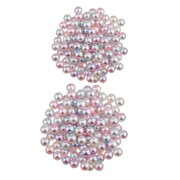 

130pieces diy round plastic pearl no hole beads jewelry making craft 8mm&5mm