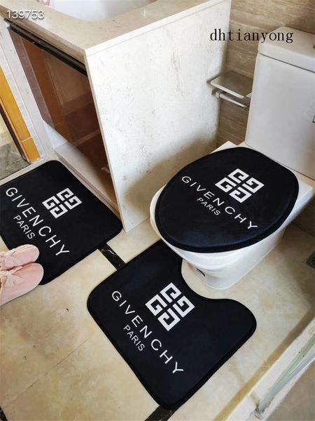 

письмо ванна черные коврики нескользящая мода дизайн 2019 логотип печати ванная комната ковер новый 2 стиль 3 шт. ковер костюм