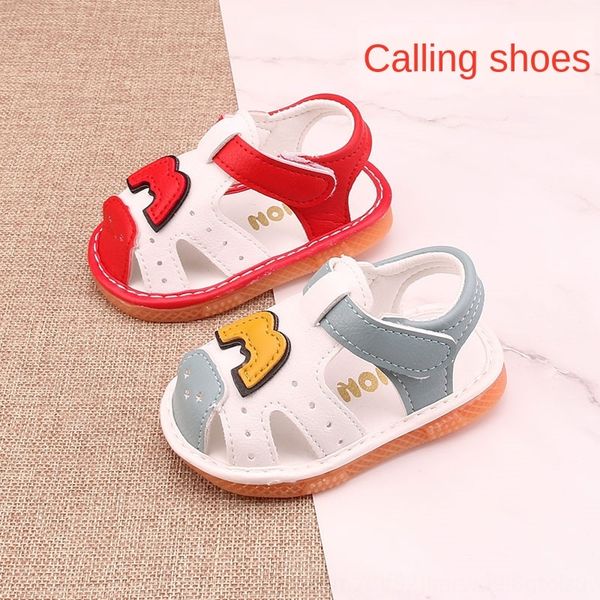 

2020 baby toddler sandals cheering beef tendon soft sandals children children's children's shoes bottom baotou baby's shoes, Black;red