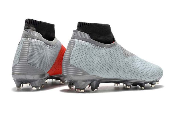 

men knitted fg/ag football shoes outdoor vision college mg shadow series football shoes silver football boots