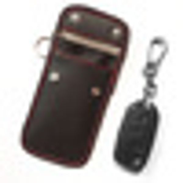 

fashion leather car key bag anti-theft square key pouch case 1pc