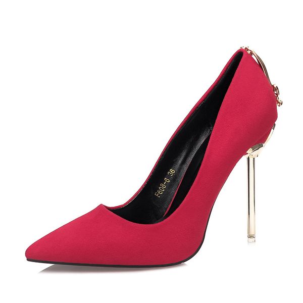 

lism elegant women's shoes pumps shoes woman fashion classic pointed high heels 2018 autumn spring metal with bow, Black