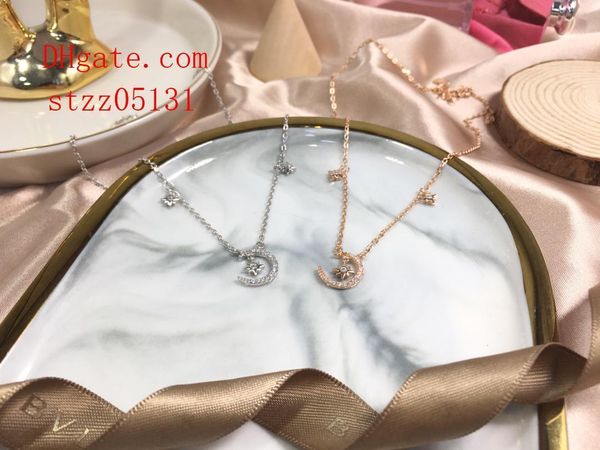 

designer brand couple necklace fashion women jewelry moon pendant sterling silver 18k gold plated female necklace birthday gift