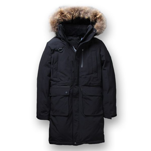 

winter men down jacket boys down coat men winter jacket natural fur m l  xxl xxxl, Black
