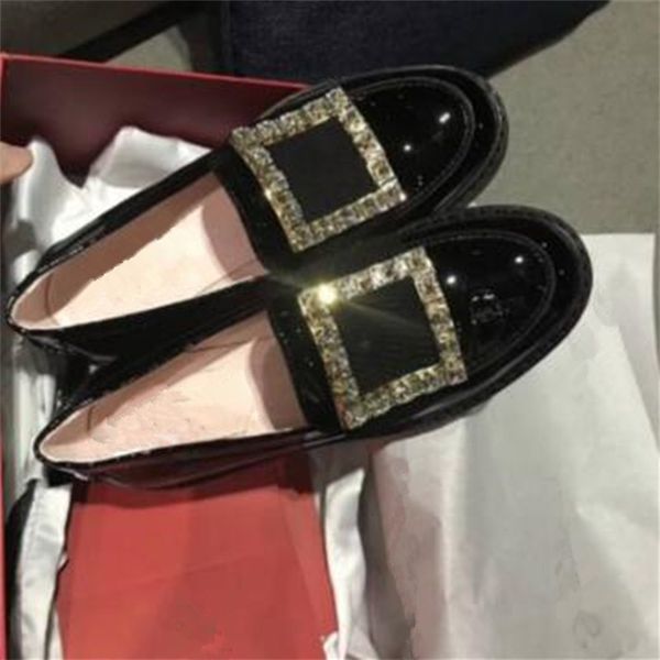 

crystal buckle loafers luxury bling women flats black shoes women casual female shoes elagent ladies fashion single
