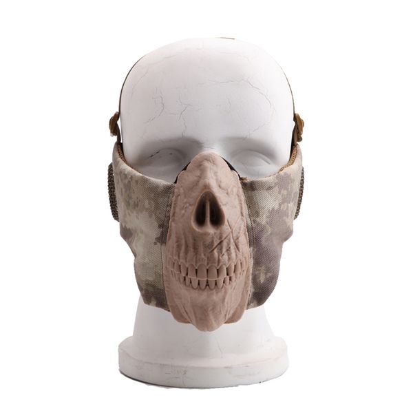 

tactical mask half face hunting riding mask protection cs halloween party half mask2020, Black
