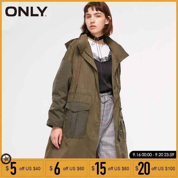 

only new collared big pocket tooling trench long coat | 118336538, Tan;black