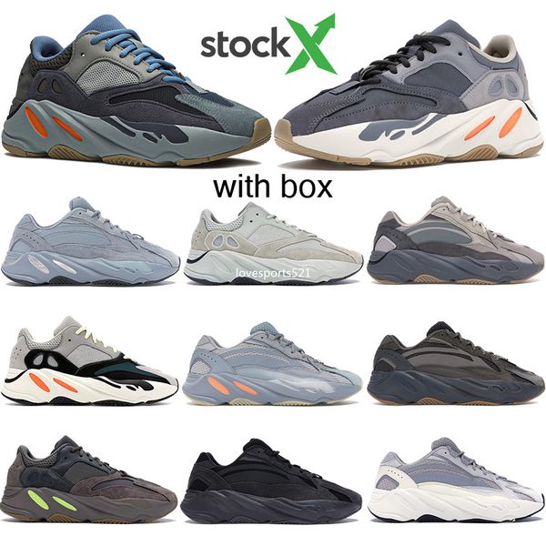 

700 V2 волна углерода Синий бегун Магнит Runn 380Alien Kanye West Кроссовки спортивные Спортивные тренажеры