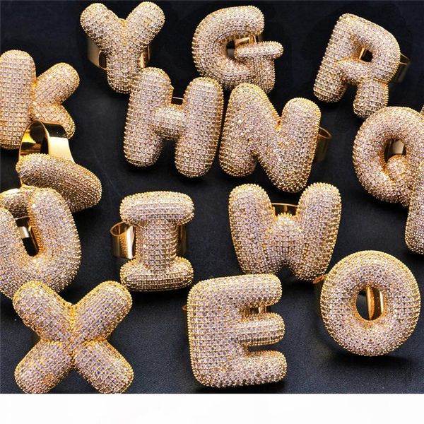 

europe and america ale yellow gold plated micro setting cz pope a-z letters rings for men women for party wedding nice gift, Silver