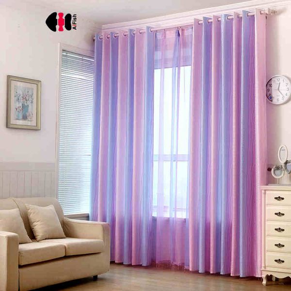 

magic violet rainbow stripe curtains jacquard gradient printed rustic cortinas wedding boys girls wp149c