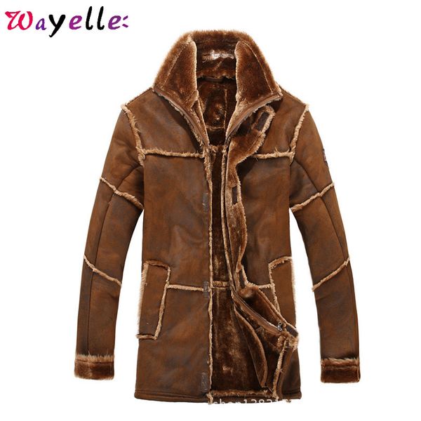 

fur coat men faux fur long coat 2019 winter thicken warm men's jackets and coats vintage patchwork russian overcoats men, Black