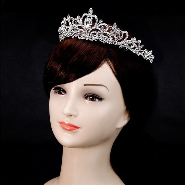 

fashion luxury crystal bridal crown tiaras diadem for women hair accessories da013-a, White;golden