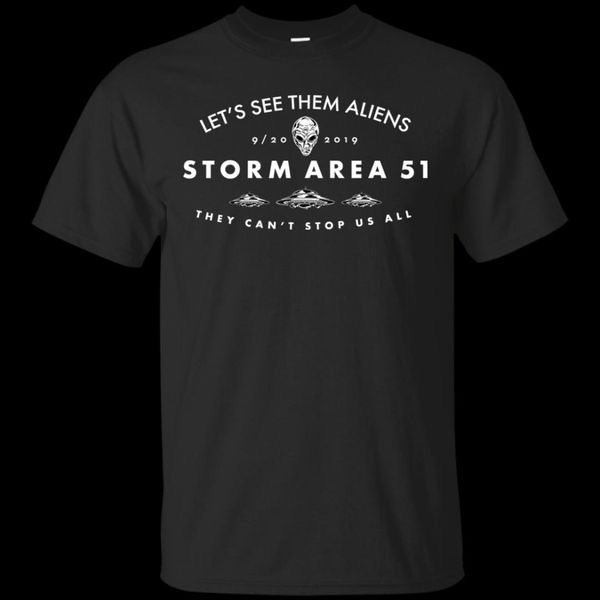 

men's storm area 51 lets see them aliens t-shirt m-3xl 2019 tees, White;black