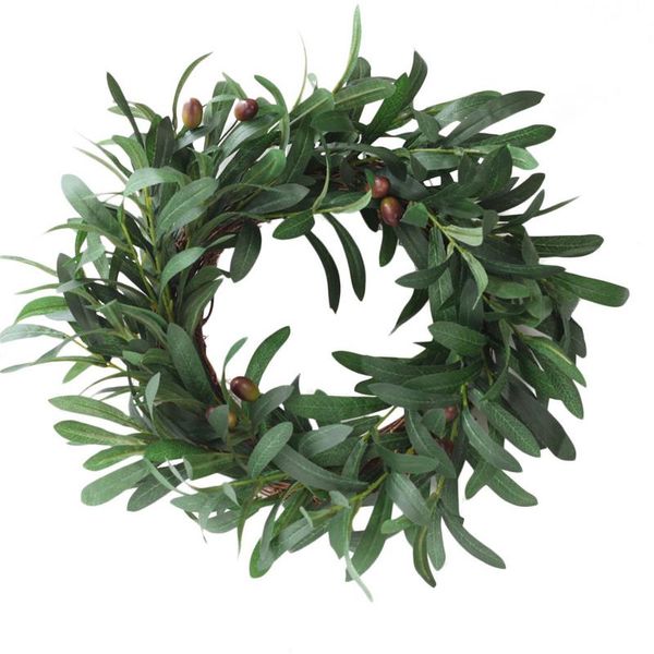 

artificial garland peace olive leaf wreath ornaments olive branch door ring wedding decoration holiday home window ornaments