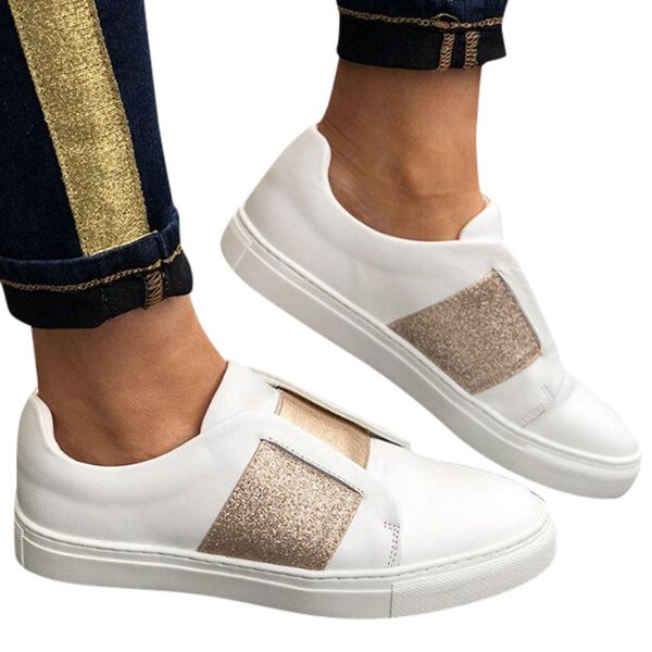 

sequined single shoes woman hollow summer white sneakers women shoes flat-bottomed platform sport mixed color buty damskie, Black