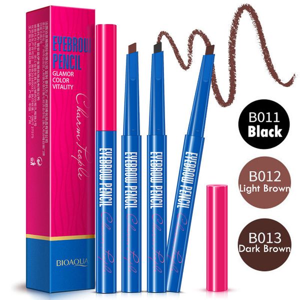 

rotary brake eyebrow pencil liner natural long lasting waterproof eye brow black light/dark brown makeup pen tint cosmetics