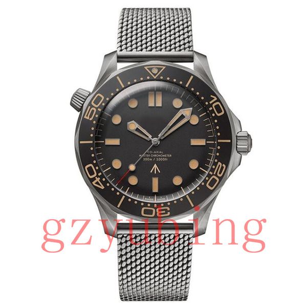 

watch men mens limited edition skyfall mens master james bond's 007 diver 300m watches mark 50th steel wristwatches, Slivery;brown