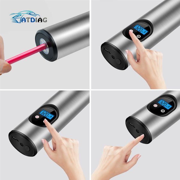 

12v 150psi cordless handheld inflatable air pump car tyre inflator lcd digital rechargeable for auto emergency motorcycl