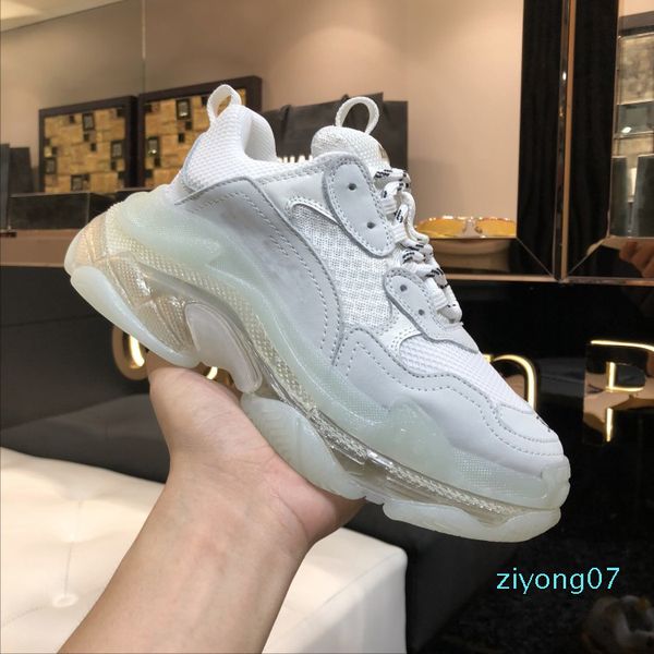 

men women fashion designer casual shoes sneakers cushion triple s 3.0 combination nitrogen outsole crystal bottom dad casual shoes snea z07, Black