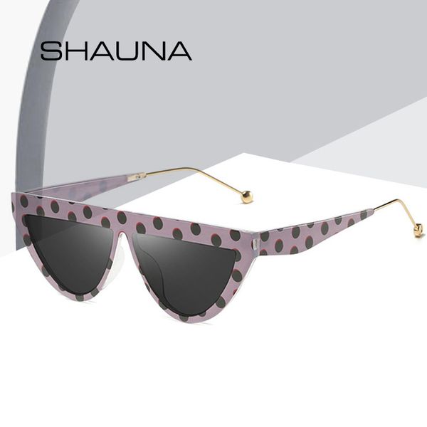 

shauna flat fashion cat eye sunglasses women retro dot frame, White;black