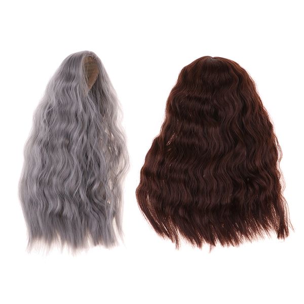 

2pcs fashion curly hair wig hairpiece for 1/4 bjd girl dolls accessories