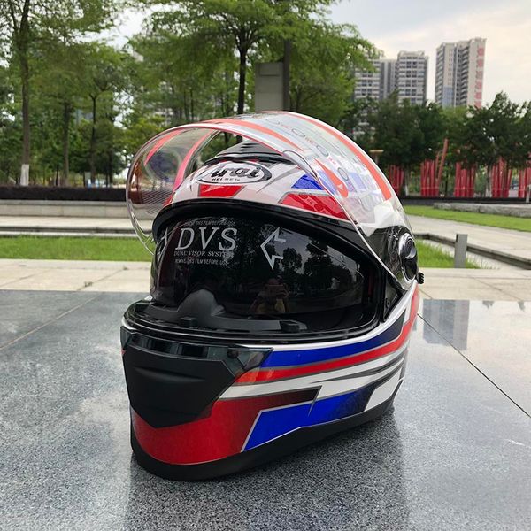 

мотоцикл двойной козырек шлем гоночный шлем каско мото шлем dot утвержден