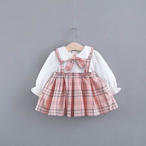 

2018 sale plaid full vestido infantil baby girl dress the new spring 2019 children aged 0 to 3 girls dress grid institute wind y190516, Red;yellow