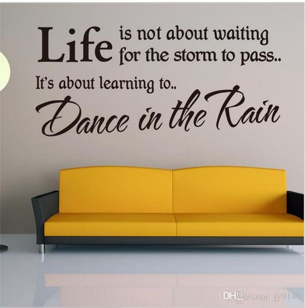 Life Is About Learning To Dance In The Rain Wall Art Sticker Vinyl Wall Decal
