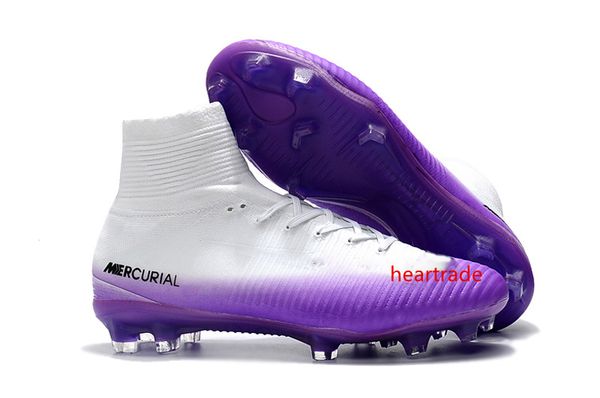 

белый фиолетовый белый фиолетовый оригинальные футбольные бутсы mercurial superfly v sx neymar футбольные бутсы высшего качества криштиану р