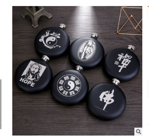 

2020 hip flasks black 5 oz stainless steel wine pot metal drinkware