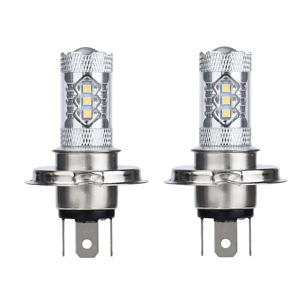 2 x 80 W weiße H4 9003 HB2 LED-Nebelscheinwerferlampe, 15 LED-Lampe für Auto-Glühbirne, Autobeleuchtung, 12 V, universelle 6000 K-Blinkerlampe