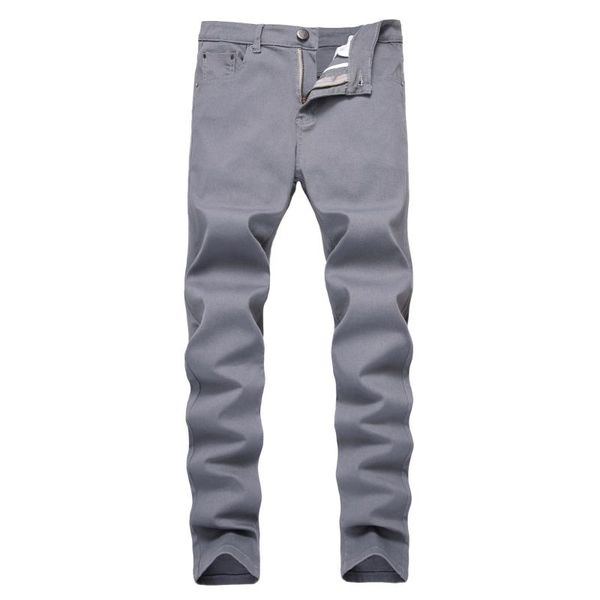

new stretch skinny men multi solid color jeans fashion casual black red white blue khaki plus size trousers28-42