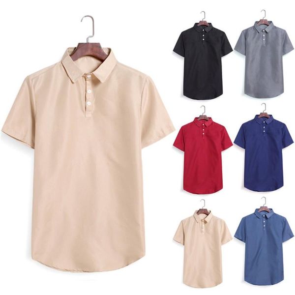 

men's shirt summer casual fashion short sleeve thin lapel pure color shirt blouse slim fit men shirts chemise homme 2020, White;black