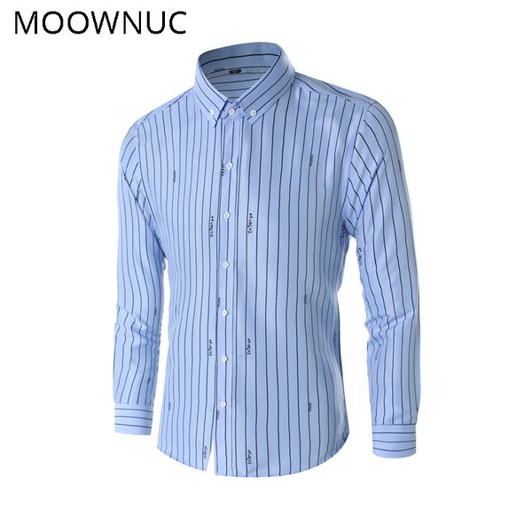 

navy white blue striped summer brand shirts fashion long sleeve smart casual shirt men male moownuc men mwc slim thin section, White;black