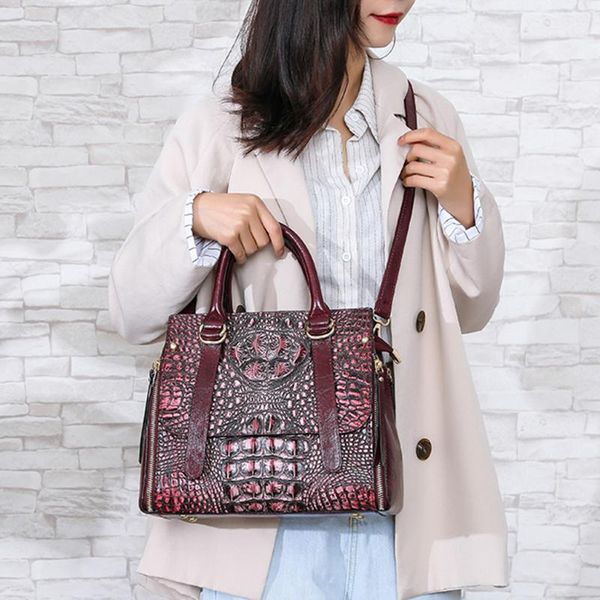 

new crocodile pattern leather crossbody bags for women 2020 ladies handbags women shoulder bag messenger casual tote bags