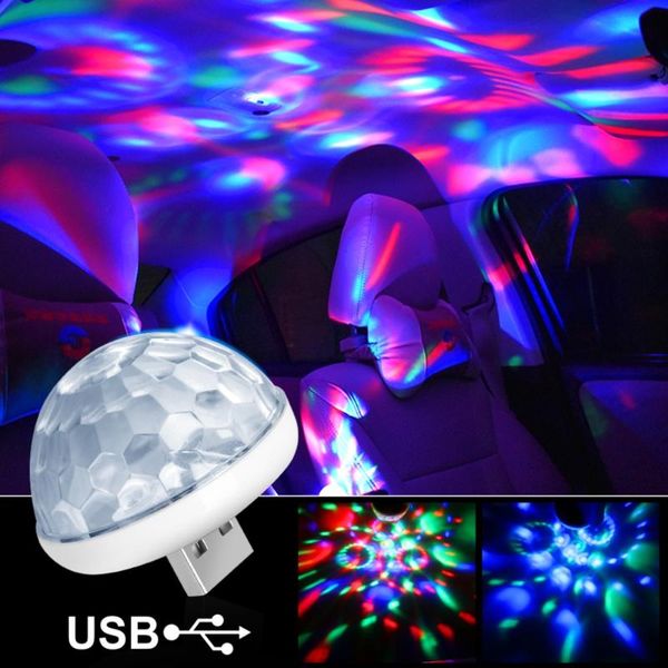

car decorative lamp led auto interior lights usb car styling mini rgb colorful atmosphere light dj disco stage effect lights