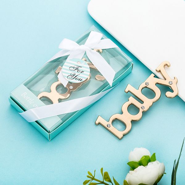 Lettera Baby Bottle Opener Baby Shower ricordini ragazzi e ragazze Battesimo regali del partito di compleanno favori WB1405