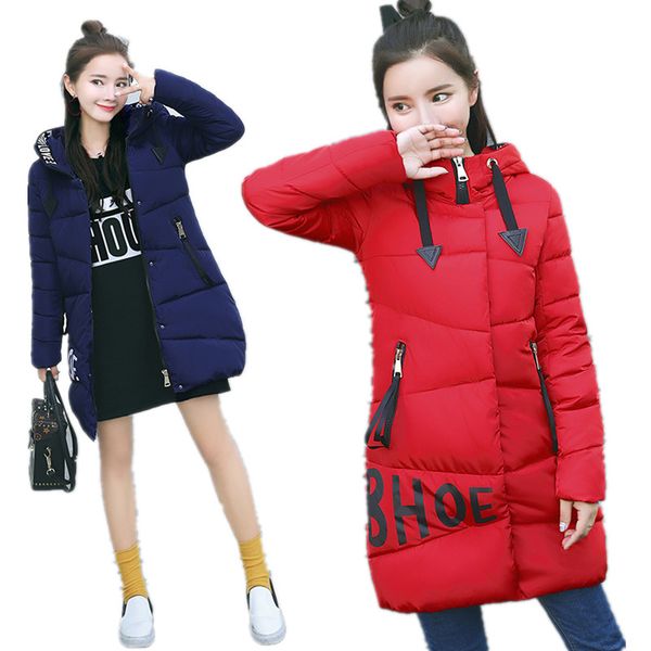 

women cotton coat padded jacket hooded warm women quilted parkas long winter windproof women's jackets, Tan;black
