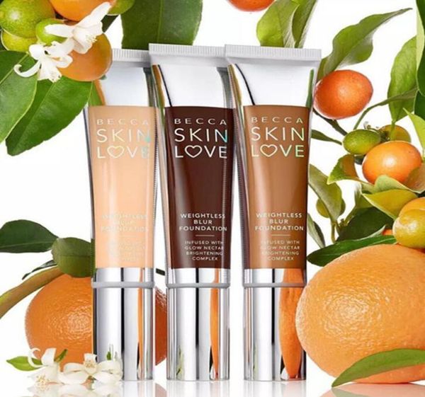 

dhl 2018 new arrival becca skin love weightless blur foundation infused with glow nectar brightening complex 2 colors linen vinlla