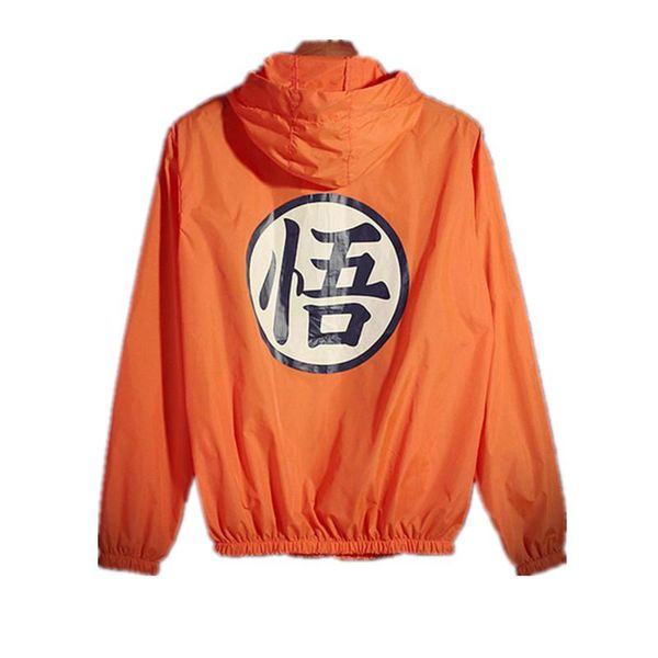 

anime dragon ball thin sun protection hooded windbreaker hip hop cosplay mens summer jackets jaqueta masculina elastic, Black;brown