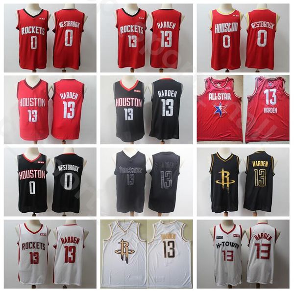 

men basketball russell westbrook jersey edition earned city james harden hakeem olajuwon red white black navy blue stitched breathable, Black;red