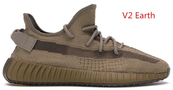 

2020 latest kanye west men women runing shoes v2 earth flax tail light static black reflective kanye antlia designer boots with box