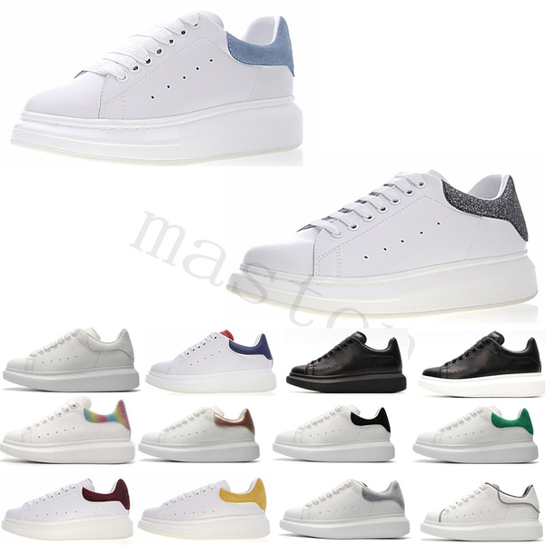 

with box 2019 mcqueens mqueen sneakers women men platform flat white shoes mc black pink chaussures leather 3m reflective casual5da0#