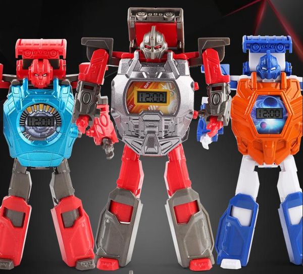 

new deformation robot child deformation watch toy diamonds turned boy girl robot model doll 8 car11