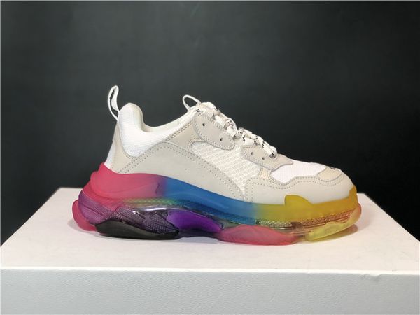 

platform casual shoes men green triple s sneaker women leather casual low lace-up casual flat shoes red bottoms kanye clear sole cs02, Black