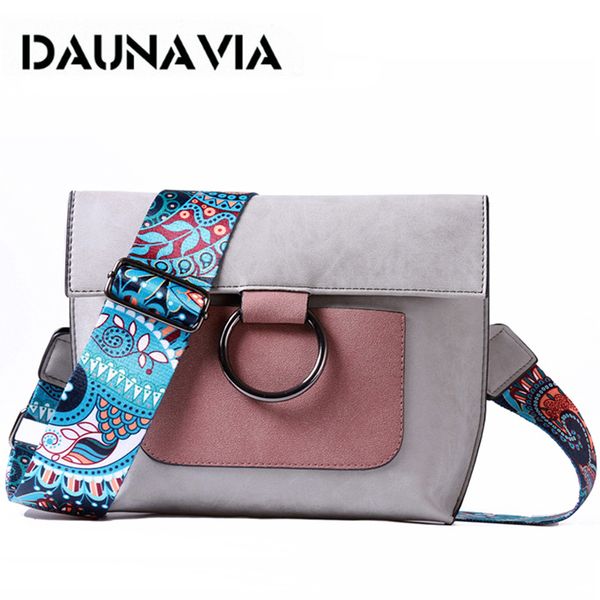 

daunavia brand fashion women bag with colorful strap women famous designer leather shoulder bags women messenger crossbody bags y190606