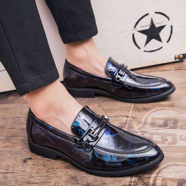 

2019 spring new style england small leather shoes men's shoes korean-style fashion men's casual fashion man bright surface, Black