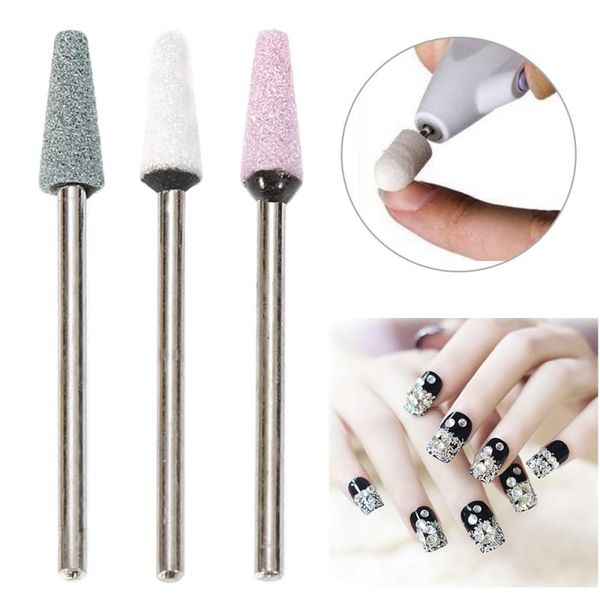 

new shank 2.34mm cone flat grinding accessories native silicon carbide carborundum polishing grinding head wheel nail tool, Silver