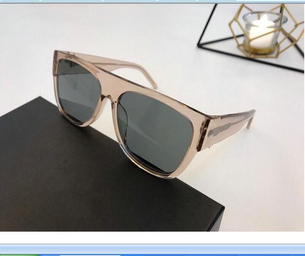 

2020 new sunglasses men women light pink transparent width frame grey square glasses luxury sunglasses with box and dastbag, White;black